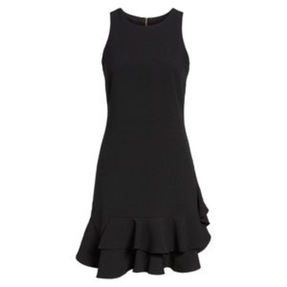 Chelsea28 Black Tiered Ruffle Hem Mini Dress Sz 14